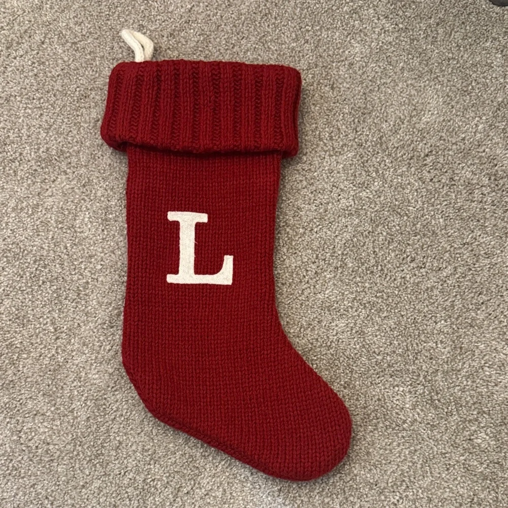 Target Festive Red Knit Stocking with Letter L